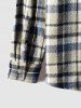 Veste Cargo Décontractée Boutonnée à Carreaux avec Poches en Flanelle à Manches Longues - café lumière S