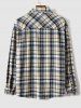Men's Casual Daily Plaid Cargo Pockets Button Up Long Sleeve Flannel Shirt Jacket Shacket -  