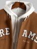 Men's DREAMS Embroidered Fuzzy Polar Fleece Baseball Collar College Style Jacket -  