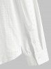 Men's Plain Color See-through Openwork Design Button Front Long Sleeves Shirt -  