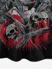 Gothic 3D Skull Skeleton Letters Print Halloween T-shirt -  