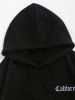 Men's Casual Colorblock Two Tone Flame Fire Letter California Embroidered Drawstring Pullover Hoodie -  