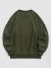 Men's Daily Casual Faux Suede Long Sleeve Drop Shoulder Crew Neck Letter Print Pullover Sweatshirt -  