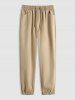 Men's Daily Casual Solid Color Slant Pockets Drawstring Beam Feet Pants -  