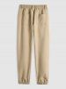 Men's Daily Casual Solid Color Slant Pockets Drawstring Beam Feet Pants -  