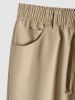 Men's Daily Casual Solid Color Slant Pockets Drawstring Beam Feet Pants -  