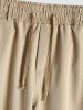 Men's Daily Casual Solid Color Slant Pockets Drawstring Beam Feet Pants -  