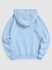 Men's Cartoon Bear SPACE Graphic Pattern Thermal Fleece-lined Kangaroo Pocket Pullover Hoodie and Drawstring Jogger Pants Sports Set -  