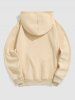 Men's Daily Casual Letter Print Drawstring Kangaroo Pocket Thermal Fleece Lined Pullover Hoodie -  