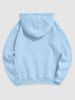 Men's Daily Casual Letter BOSTON Graphic Print Drawstring Front Kangaroo Pocket Thermal Fleece Lined Pullover Hoodie -  