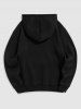 Men's Matching Athleisure Style Sweatsuit Co Ord Letter Printed Drawstring Thermal Fleece Lined Pullover Hoodie and Jogger Pants Two Piece Set -  