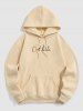 Men's Matching Athleisure Style Sweatsuit Co Ord Letter Printed Drawstring Thermal Fleece Lined Pullover Hoodie and Jogger Pants Two Piece Set -  