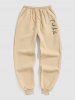 Men's Matching Athleisure Style Sweatsuit Co Ord Letter Printed Drawstring Thermal Fleece Lined Pullover Hoodie and Jogger Pants Two Piece Set -  