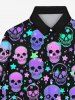Chemise D'Halloween Gothique Etoile Colorée Ombré Crâne Imprimée pour Homme - Pourpre  XL