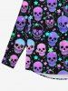 Gothic Colorful Ombre Skulls Stars Print Halloween Shirt For Men -  