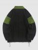Quarter Zip Colorblock BROOKLYN WEST COAST Embroidery Polar Fleece Thermal Lined Pullover Sweatshirt -  
