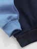 CALIFORNIA Embroidery Two Tone Colorblock Raglan Sleeves Fleece Lined Thermal Quarter Zip Sweatshirt -  