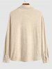 Men's Solid Color Fuzzy Terry Cloth Front Pocket Long Sleeves Shirt -  
