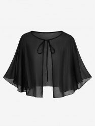 Robe Nouée en Maille Transparente Grande Taille pour Femme - Noir 1X | US 14-16