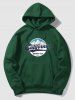 Men's Matching Athleisure Style Sweatsuit Co Ord Letter California Mountain Graphic Printed Drawstring Thermal Fleece Lined Pullover Hoodie and Jogger Pants Two Piece Set -  