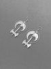 Boucles D'Oreilles Pendantes Motif Lune et Soleil Style Gothique - Argent 