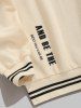 Letter Slogan Textured Long Sleeves Pullover Sweatshirt -  