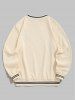 Letter Slogan Textured Long Sleeves Pullover Sweatshirt -  