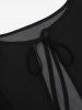 Robe Nouée en Maille Transparente Grande Taille pour Femme - Noir L | US 12