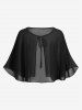 Plus Size Tied Sheer Mesh Cape Shawl Matching For Dress -  