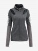 Gothic Hollow Out Cowl Neck Patchwork Long Sleeves T-shirt -  
