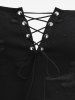 Gothic Lace Up Ripped Off The Shoulder Asymmetric Cami T-shirt -  
