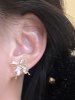 Fashion Glitter Gemstone Hollow Out Butterfly Stud Earrings -  