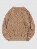 Men's Solid Color Daily Casual Crew Neck Long Sleeve Fluffy Fuzzy Cable Textured Pullover Teddy Sweatshirt -  