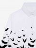Gothic Bats Print Halloween Buttons Shirt For Men -  