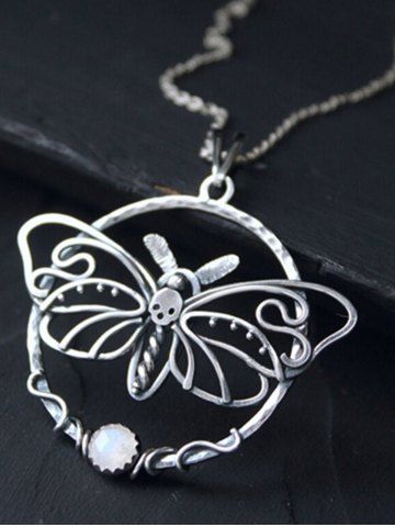 Skull Butterfly Shaped Pendant Necklace