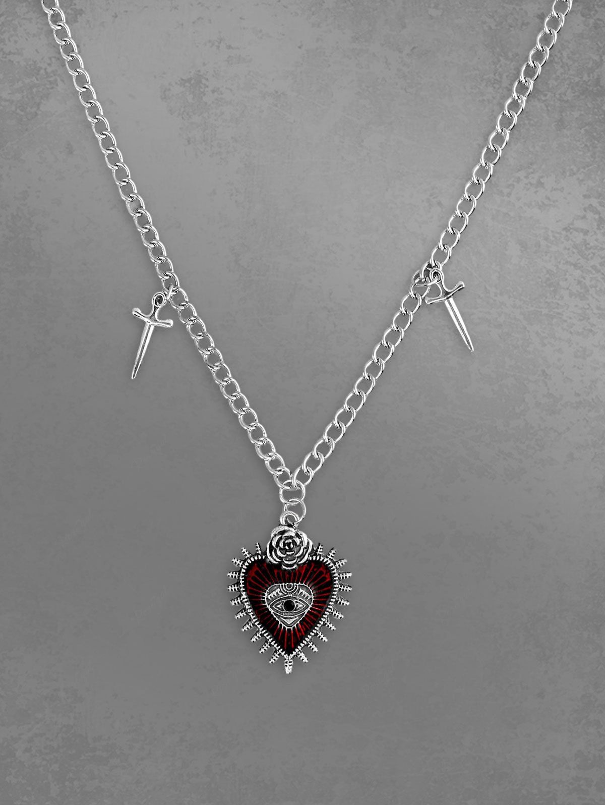 Discount Vintage Gothic Heart Charm Necklace  