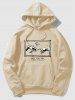 Men's Matching Co Ord Sweatsuit Letter Floral Rose Gesture Graphic Printed Drawstring Front Pocket Thermal Fleece Lined Hoodie and Jogger Pants Two Piece Set -  