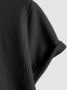 Geometric Textured Short Sleeves Basic T-shirt -  