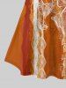 Plus Size 3D Spider and Spider Web Print Halloween T-shirt -  
