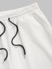 Pantalon Jogging Décontracté à Corde Resserré Au Pied avec Épissures de Couleurs et Poches pour Hommes - Blanc S