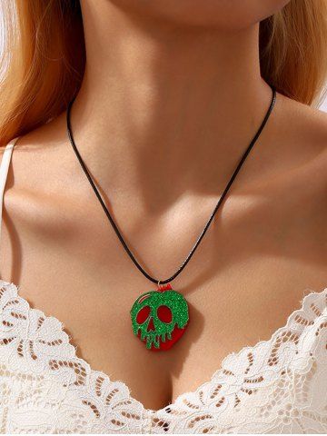 Fashion Skull Red-apple Halloween Pendant Necklace