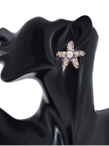 Pentagram Starfish Faux Crystal Earrings - PURPLE