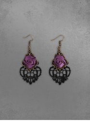 Gothic Vintage Hollow Out Lace Rose Drop Earrings -  