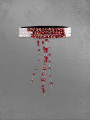 Gothic Faux Bloody Pearl Tassel Leg Chains -  