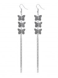 Chain Butterfly Drop Earrings -  