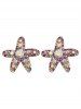 Pentagram Starfish Faux Crystal Earrings -  