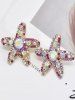 Pentagram Starfish Faux Crystal Earrings -  