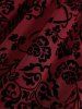 Robe Vintage Ligne A Superposée Fleur en Maille de Grande Taille à Volants - Rouge 1X | US 14-16