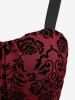 Plus Size Vintage Flower Layered Ruched Mesh A Line Dress -  