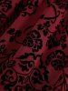 Plus Size Vintage Flower Layered Ruched Mesh A Line Dress -  
